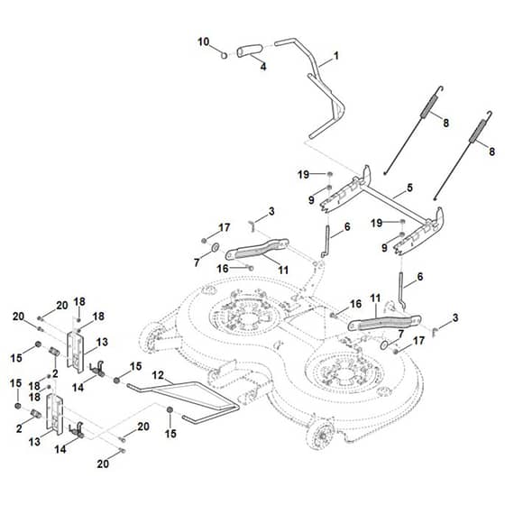 Viking MT6112.1 ZL - Height Adjustment - Parts Diagram