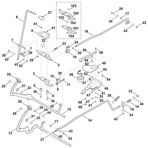 Viking MT6127.0 KL - Brake, Control Lever, Cruise Control - Parts Diagram