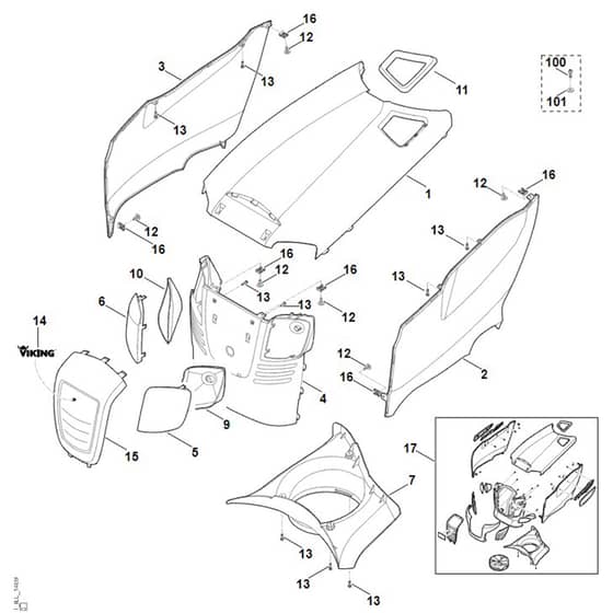 Viking MT6127.0 KL - Engine Hood - Parts Diagram