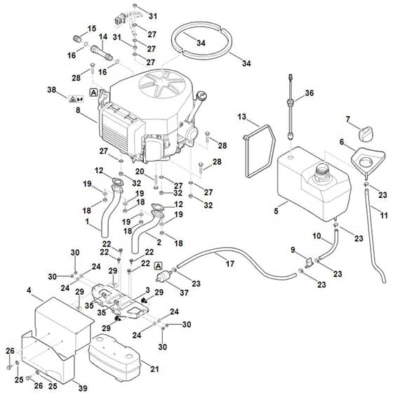 Viking MT6127.0 KL - Engine, Tank - Parts Diagram