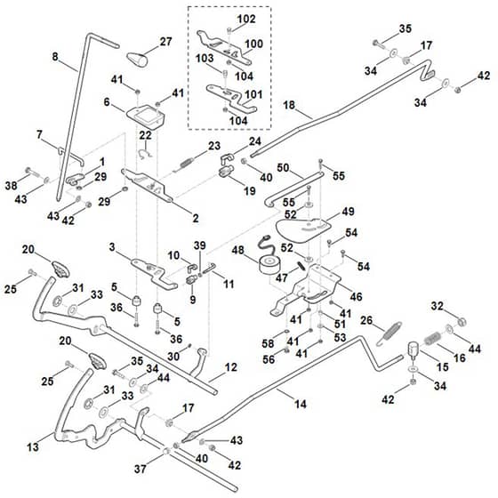 Viking MT6127.0 ZL - Brake, Control Lever, Cruise Control - Parts Diagram