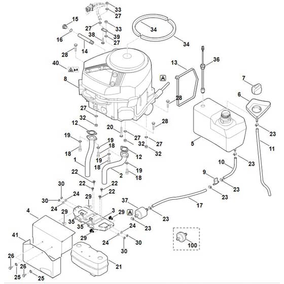 Viking MT6127.0 ZL - Engine, Tank - Parts Diagram