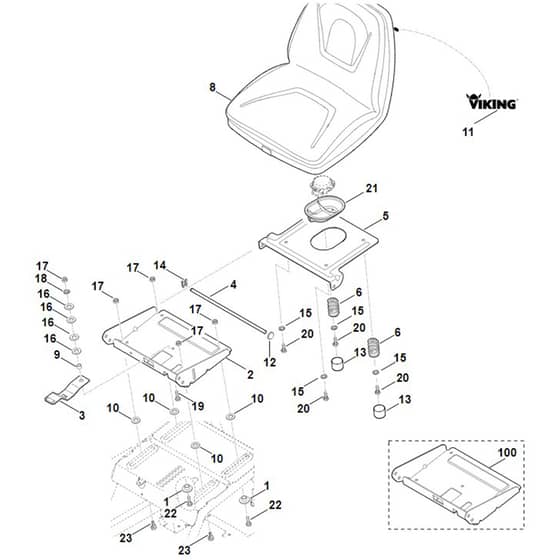 Viking MT6127.0 ZL - Seat - Parts Diagram
