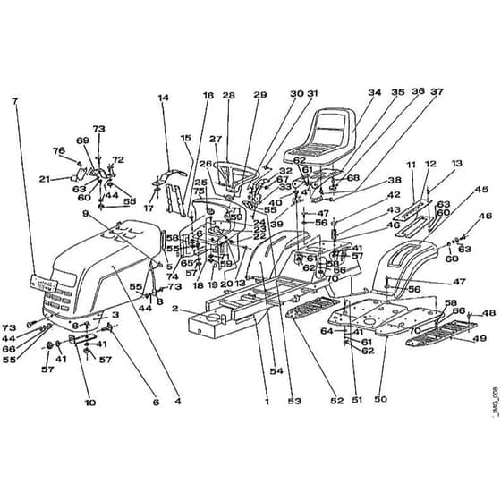 Viking MT640 (1996) - Hood Assy. - Parts Diagram