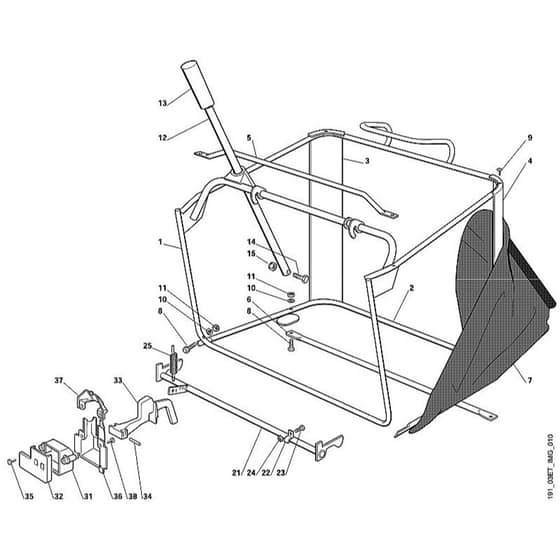 Viking MT740 - Grass Catcher Bag - Parts Diagram