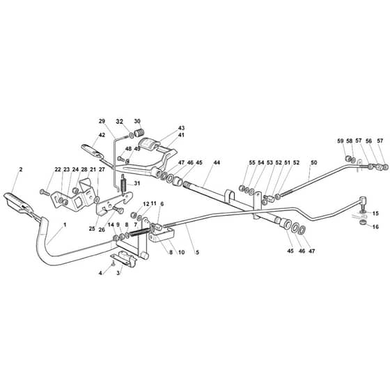 Viking MT780 - Brake And Gearbox Control - Parts Diagram