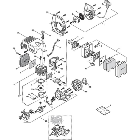 MT 22 - 2005 - 282010003/ZHO - Castel Garden Trimmer Engine Diagram