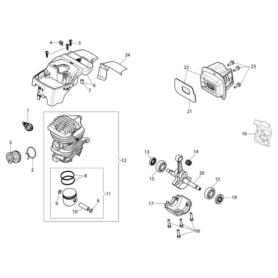MT 4110 - Efco Chainsaw Engine Diagram