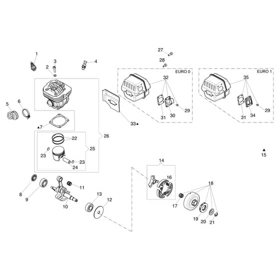 MT 6500 - Efco Chainsaw Engine Diagram