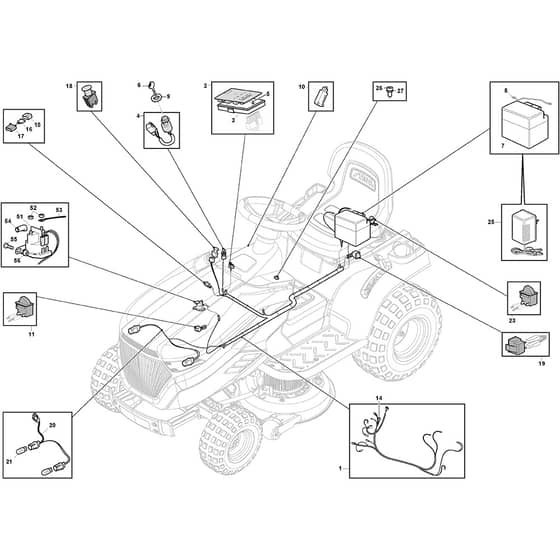MTF 108H SD - 2022-2023 - 2T1210403/CAS - Mountfield Ride On Mower Electric Equipment Diagram