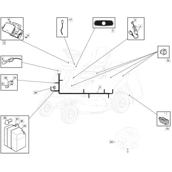 MTF 1428 H - 2022-2023 - 2T0210483/MTF - Mountfield Ride On Mower Electrics Diagram