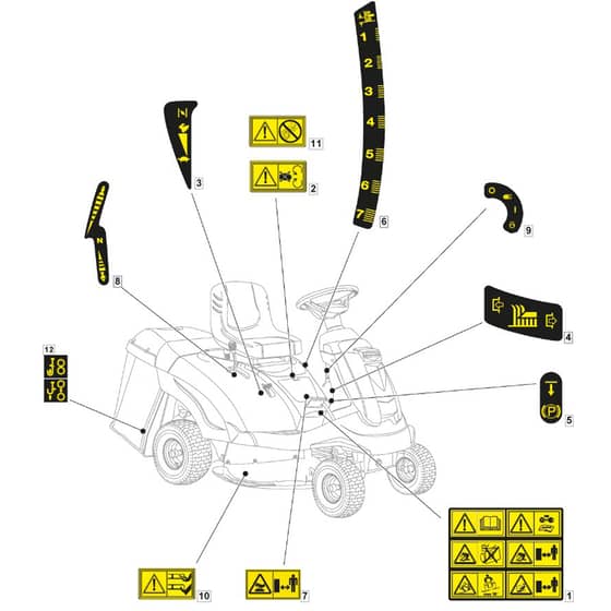 MTF 1428 H - 2022-2023 - 2T0210483/MTF - Mountfield Ride On Mower Labels Diagram