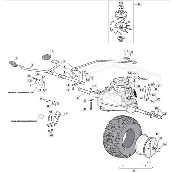 MTF 1430 HD - 2019-2022 - 2T2110283/MTF - Mountfield Ride On Mower Transmission Diagram