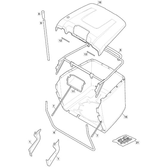 MTF 1430 HD - 2022-2023 - 2T2110483/MTF - Mountfield Ride On Mower Grasscatcher Diagram