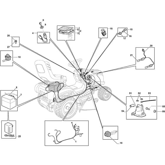 MTF 1438 M-SD - 2018-2022 - 2T0520483/MTF - Mountfield Ride On Mower Electric Equipment Diagram