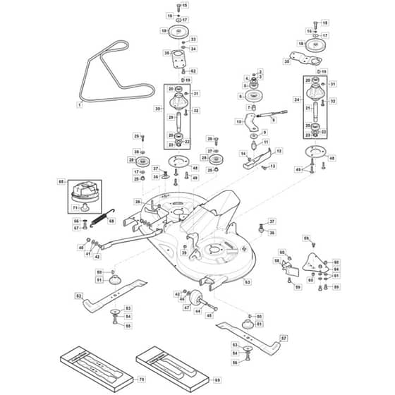 MTF 1538H - 2022-2023 - 2T2620483/MTF - Mountfield Ride On Mower 98cm Deck Diagram