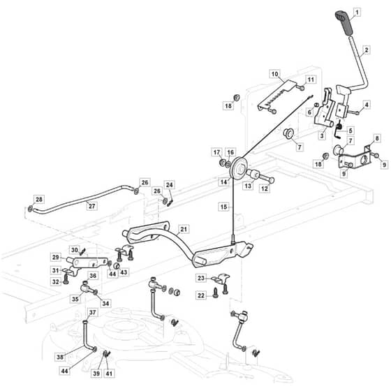 MTF 98 H - 2023 - 2T2610403/CAS - Mountfield Ride On Mower Cutting plate lifting Diagram