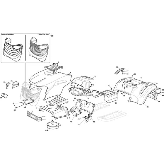 MTF 98H SD - 2022-2025 - 2T0610483/M22 - Mountfield Ride On Mower Body Diagram