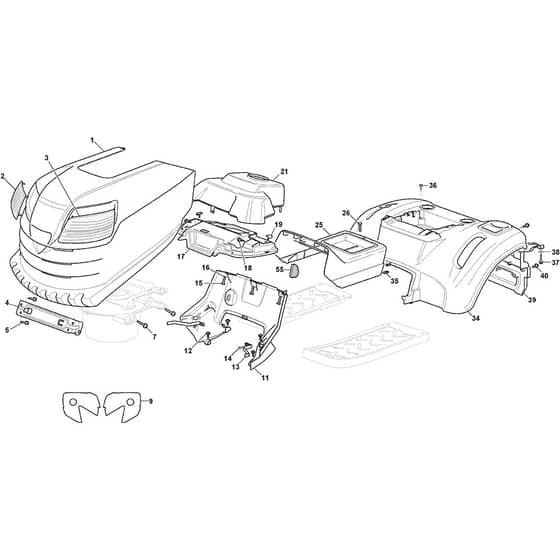 MTF 98M SD - 2022-2025 - 2T0515403/CAS - Mountfield Ride On Mower Body Diagram