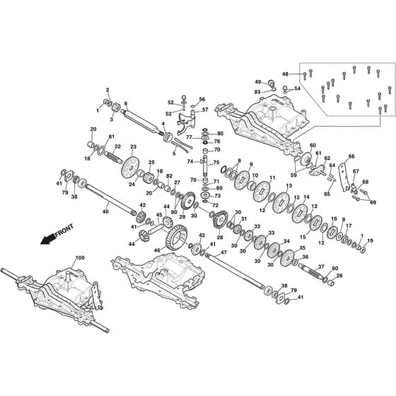 MTF 98M SD - 2022-2025 - 2T0515403/CAS - Mountfield Ride On Mower Transmission Diagram