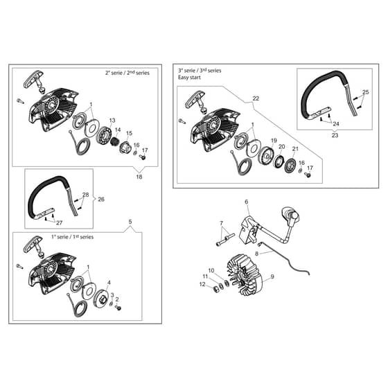 MTH 5600 - Efco Chainsaw Starter Assy Diagram
