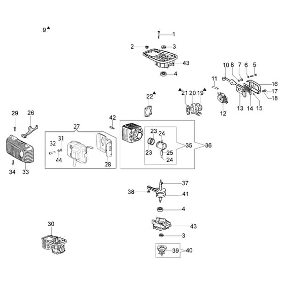 MTL 51 (EURO 5) - Oleo-Mac Earth Auger Engine Diagram