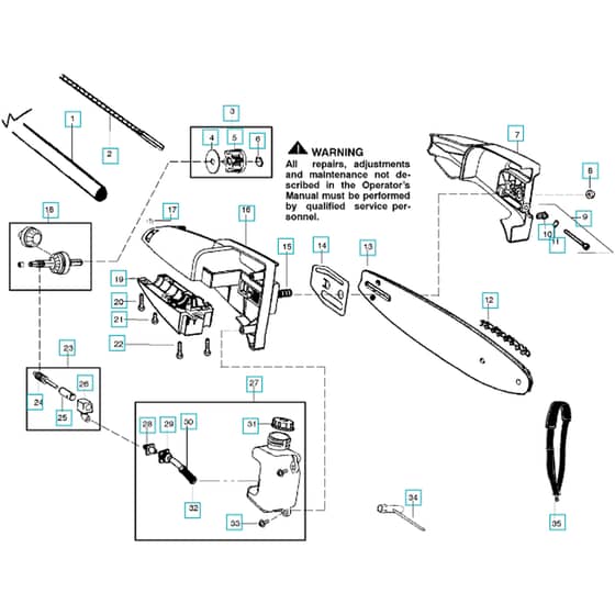 McCulloch MTO005 - 2016-05 - Main Assy Parts Diagram