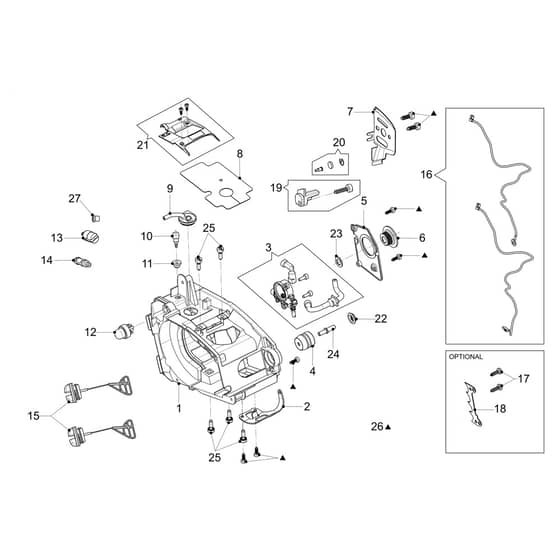 MTTH 2400 - Efco Chainsaw Crankcase Diagram