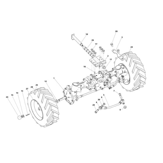 MULCHER 92 PRO 4WD K - 2025 - Bertolini Ride On Mower Front axle Diagram