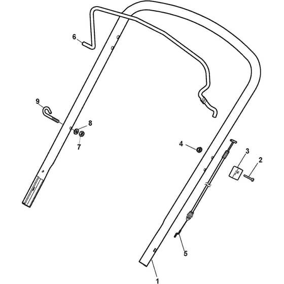 MULTICLIP 47 B - 2020 - 298471028/ST1 - Stiga Rotary Mower Handle Upper Part Diagram