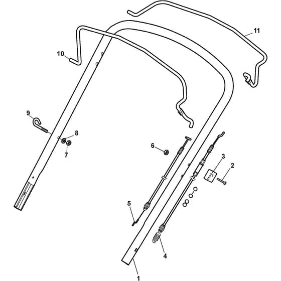 MULTICLIP 47 S - 2020-2025 - 298472048/ST1P - Stiga Rotary Mower Handle Upper Part Diagram