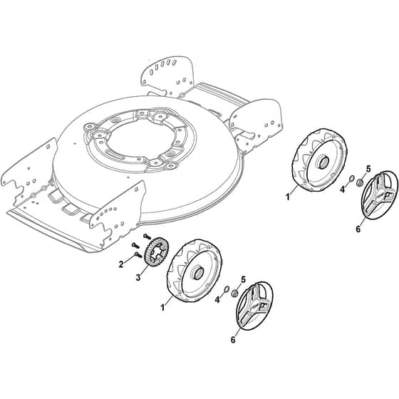 MULTICLIP 47 S AE - 2016 - 298472008/S16 - Stiga Rotary Mower Wheels and Hub Caps Diagram