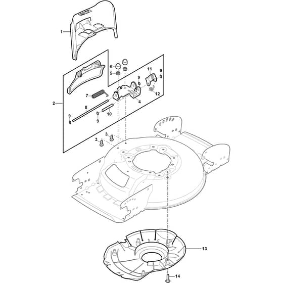 MULTICLIP 47 SQ - 2019 - 298472848/ST1P - Stiga Rotary Mower Ejection Guard Diagram