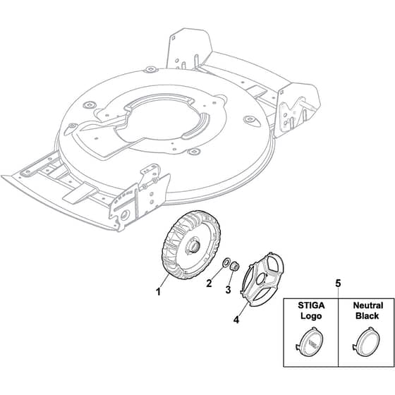 MULTICLIP 50 - 2020-2021 - 291501048/ST1 - Stiga Rotary Mower Wheels and Hub Caps Diagram