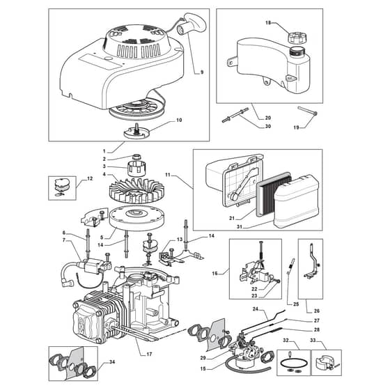 MULTICLIP 50 4S INOX RENTAL - 2009-2010 - 291563041/ST9 - Stiga Rotary Mower Engine ST 01 Diagram