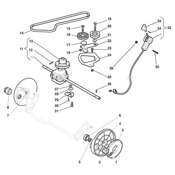 MULTICLIP 50 4SE RENTAL - 2009-2011 - 291503541/ST9 - Stiga Rotary Mower Transmission Diagram
