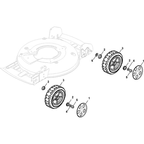 MULTICLIP 50 EURO B - 2009-2011 - 291501121/ST9 - Stiga Rotary Mower Wheels and Hub Caps Diagram