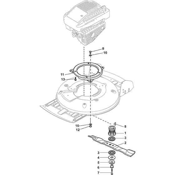 MULTICLIP 50 PLUS B - 2009-2013 - 291501221/ST9 - Stiga Rotary Mower Blade Diagram