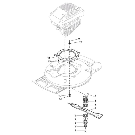 MULTICLIP 50 RENTAL B - 2009-2010 - 291501021/ST9 - Stiga Rotary Mower Blade Diagram