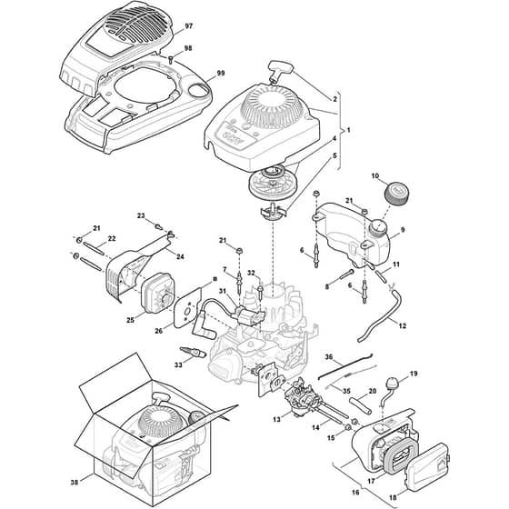 MULTICLIP 50 S BLUE - 2014 - 291502148/S14 - Stiga Rotary Mower Engine ST 01 Diagram