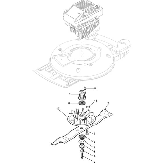 MULTICLIP 50 S SILENT PLUS - 2009-2010 - 291552041/ST9 - Stiga Rotary Mower Blade Diagram