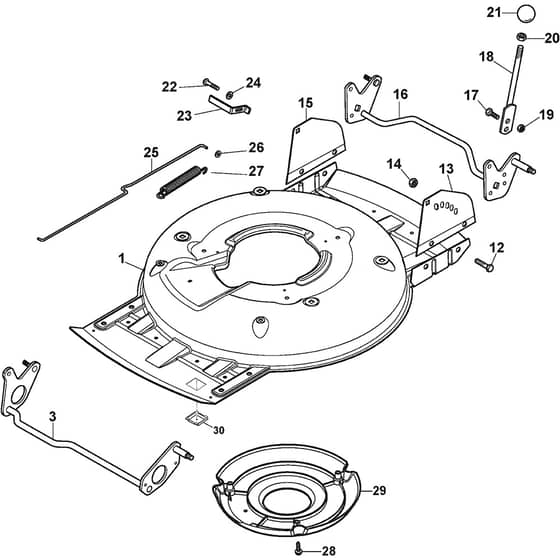 MULTICLIP 50 SX DAE - 2019-2020 - 291502078/ST1 - Stiga Rotary Mower Deck and Height Adjusting Diagram