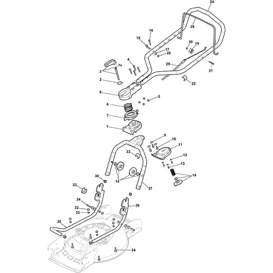 MULTICLIP 547 - 2022-2024 - 298471048/ST2 - Stiga Rotary Mower Handle Diagram