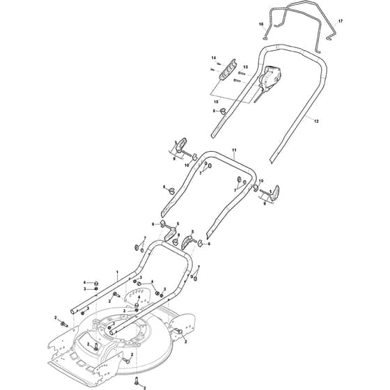 MULTICLIP 747 AE - 2021-2022 - 298471178/ST1 - Stiga Rotary Mower Handle Diagram
