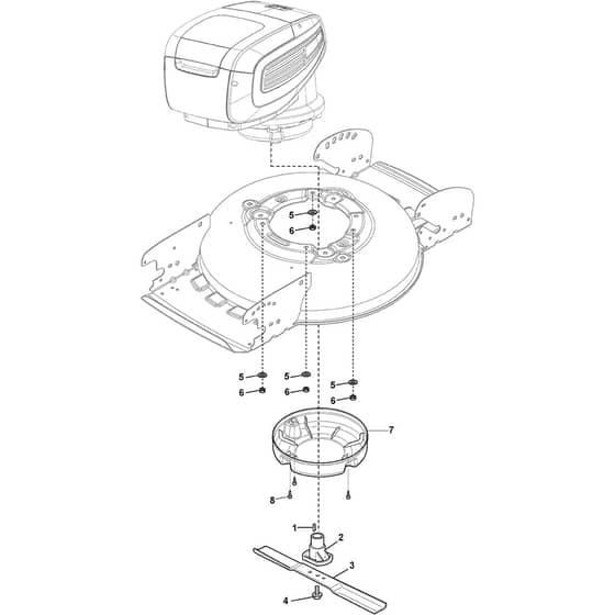 MULTICLIP 747e V Kit - 2023-2025 - 298473278/ST1 - Stiga Rotary Mower Blade Diagram