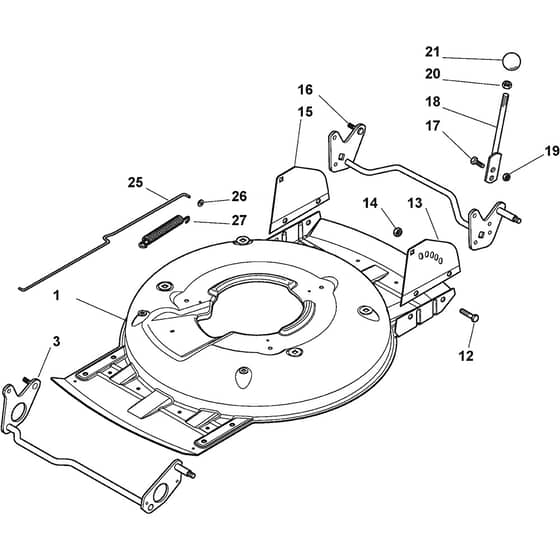 MULTICLIP 950 VE - 2022-2024 - 291503548/ST1 - Stiga Rotary Mower Deck and Height Adjusting Diagram