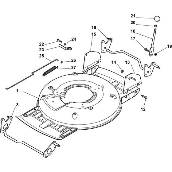 MULTICLIP PLUS 50 SE B - 2016-2018 - 291502628/S16 - Stiga Rotary Mower Deck and Height Adjusting Diagram