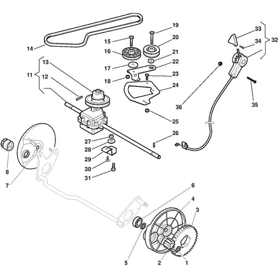 MULTICLIP PRO 50 S4 INOX SVAN - 2011-2013 - 291563038/S11 - Stiga Rotary Mower Transmission Diagram