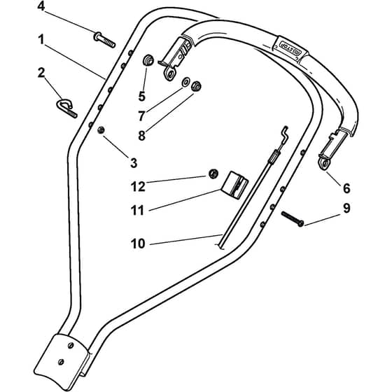 MULTICLIP PRO 50 SVAN - 2010 - 291501138/ST9 - Stiga Rotary Mower Handle Upper Part Diagram
