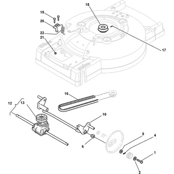 MULTICLIP PRO 51 S - 2010 - 293532028/STG - Stiga Rotary Mower Transmission Diagram